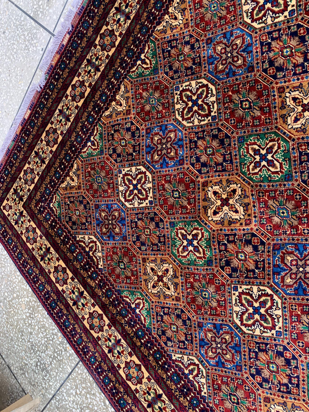 8x12Ft, Afghan Kashi Rug – Large Handmade Wool Tribal Carpet |Oriental Area Rug |Traditional Afghan Wool Rug for Living Room or Office Decor