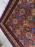 8x12Ft, Afghan Kashi Rug – Large Handmade Wool Tribal Carpet |Oriental Area Rug |Traditional Afghan Wool Rug for Living Room or Office Decor