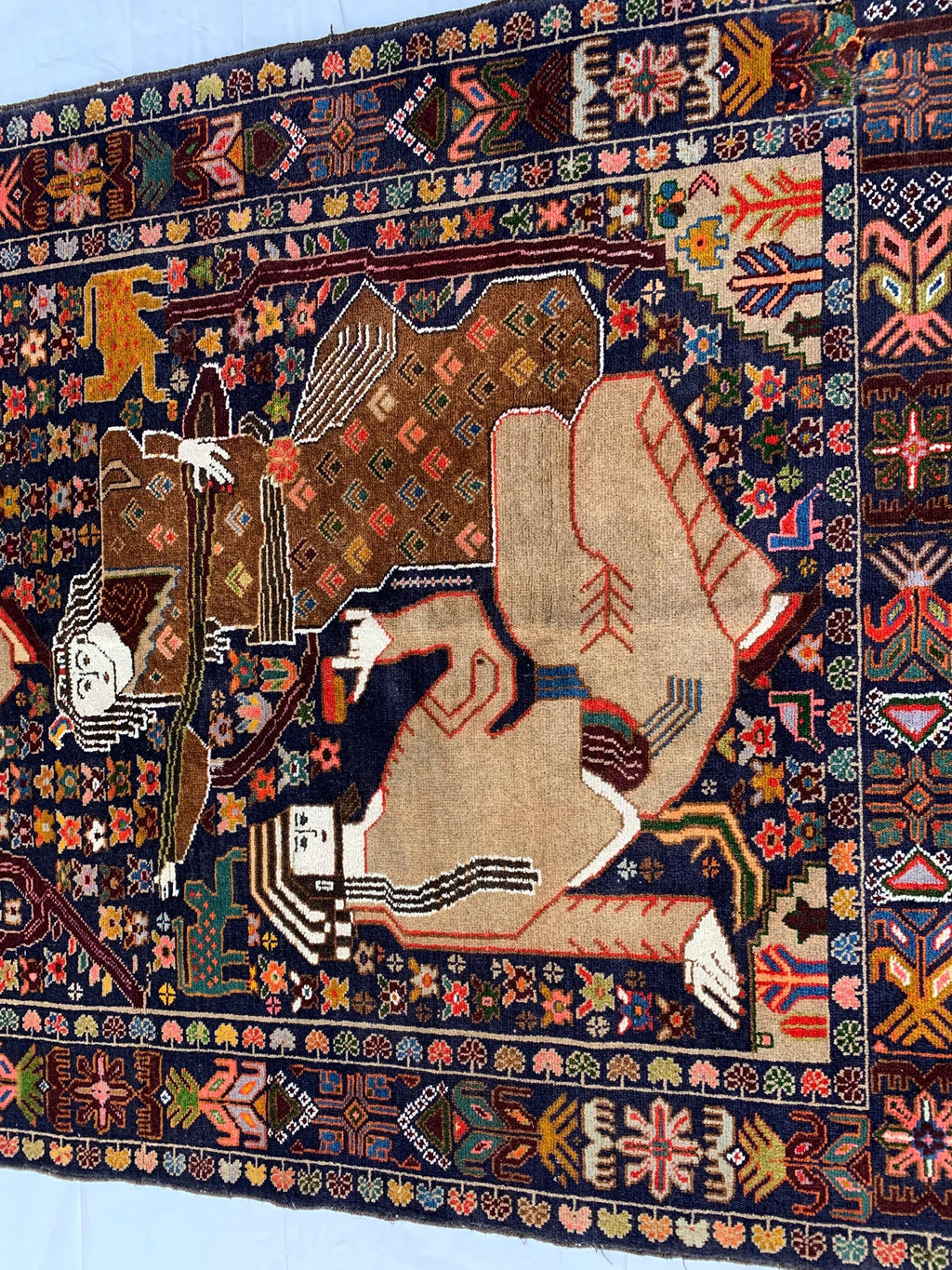 Laila Majnu Pictorial Rug – 4x7ft, Antique Handwoven Persian Carpet, Classic Design, Traditional Area Rug, Fine Wool, Decorative Home Accent