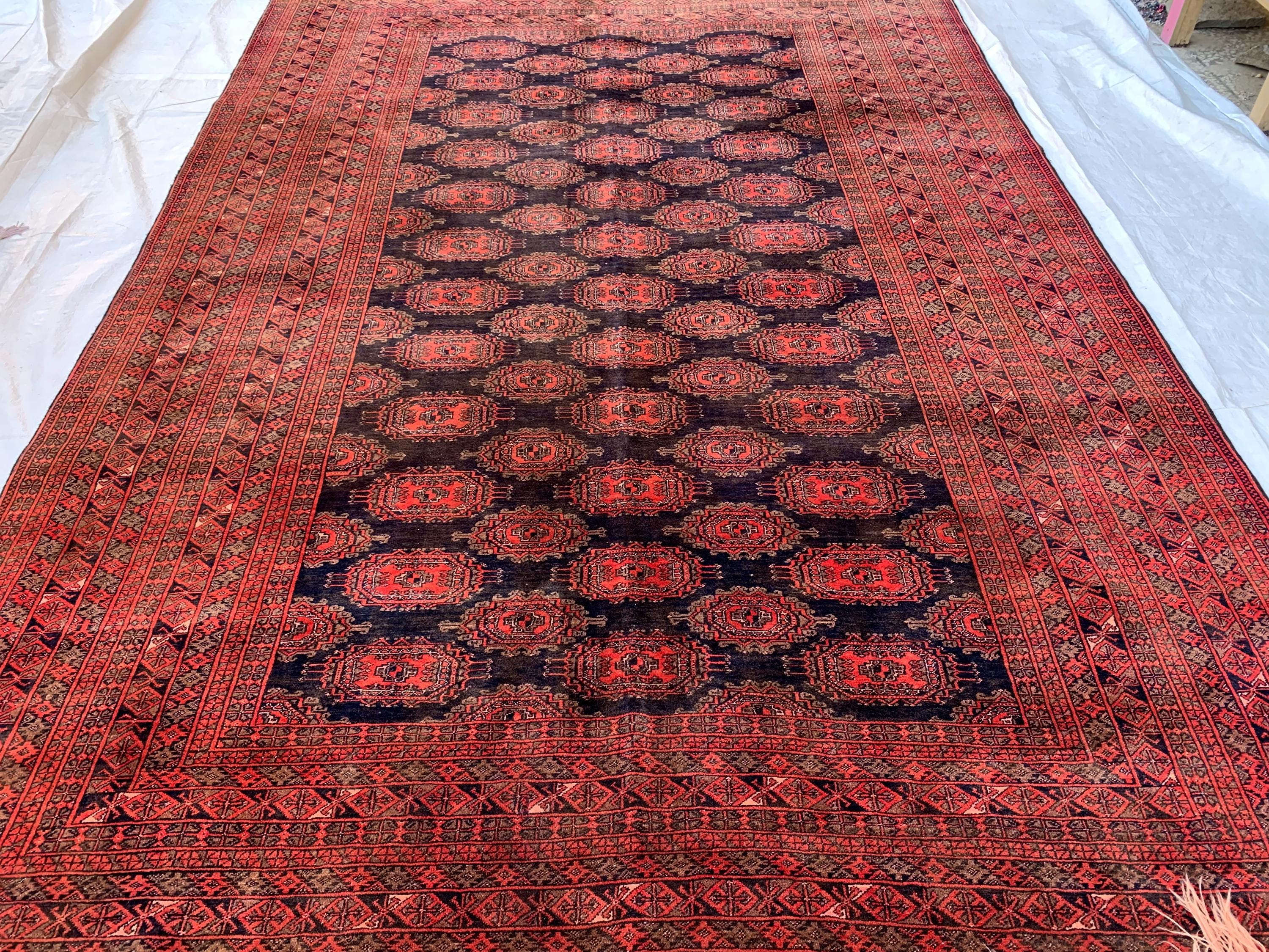 6x10 Vintage Sabika Naksha Rug –Handwoven Oriental Carpet, Tribal Geometric Wool Rug, Boho Decor, Large Area Rug, Collectible Rug 293x197cm