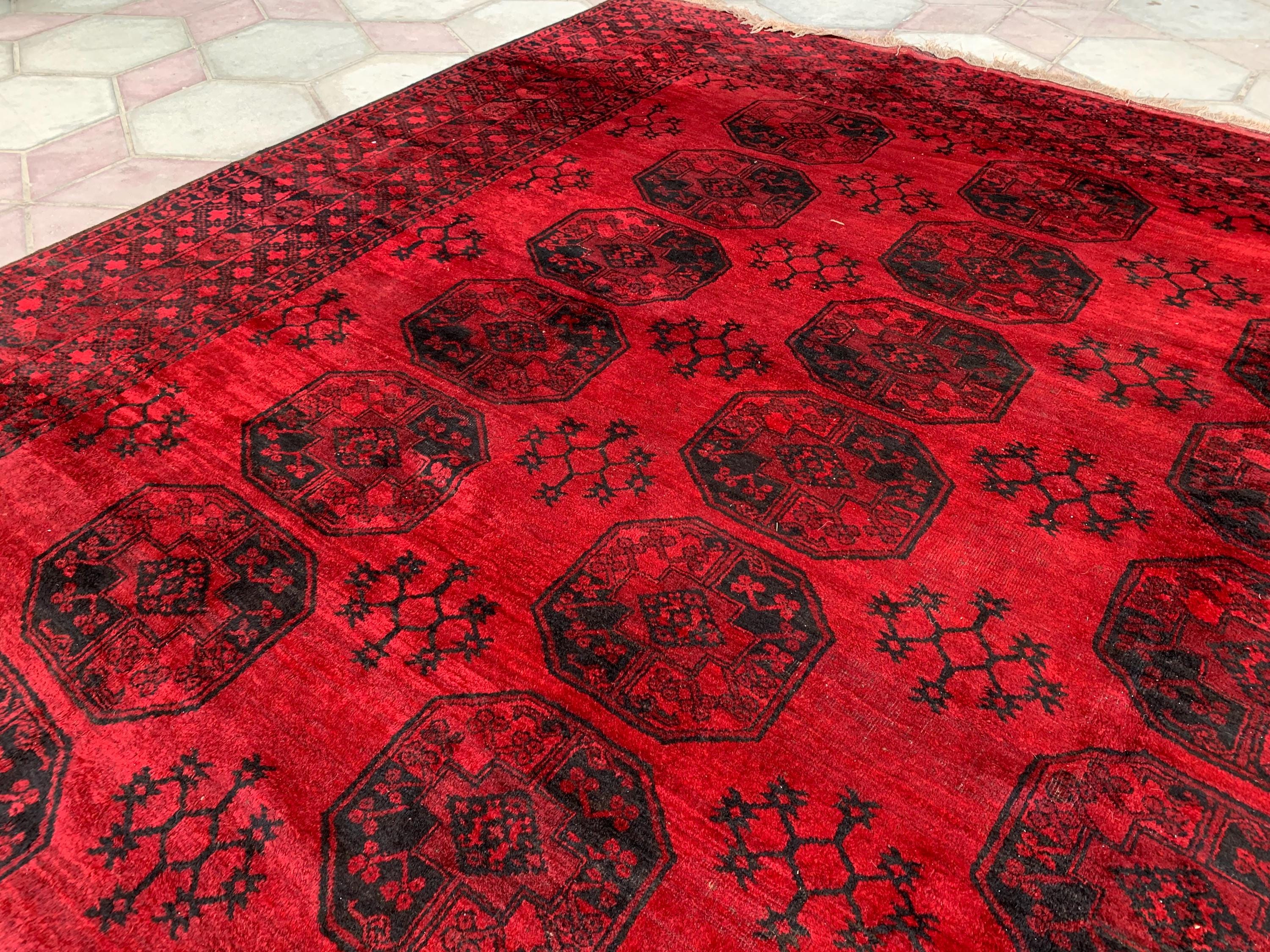 Antique 100-Year-Old Elephant Footprint Rug 16.7x11.7 Ft – Oversized Handwoven Tribal Wool Carpet, Vintage Oriental Rug, Collector's Piece