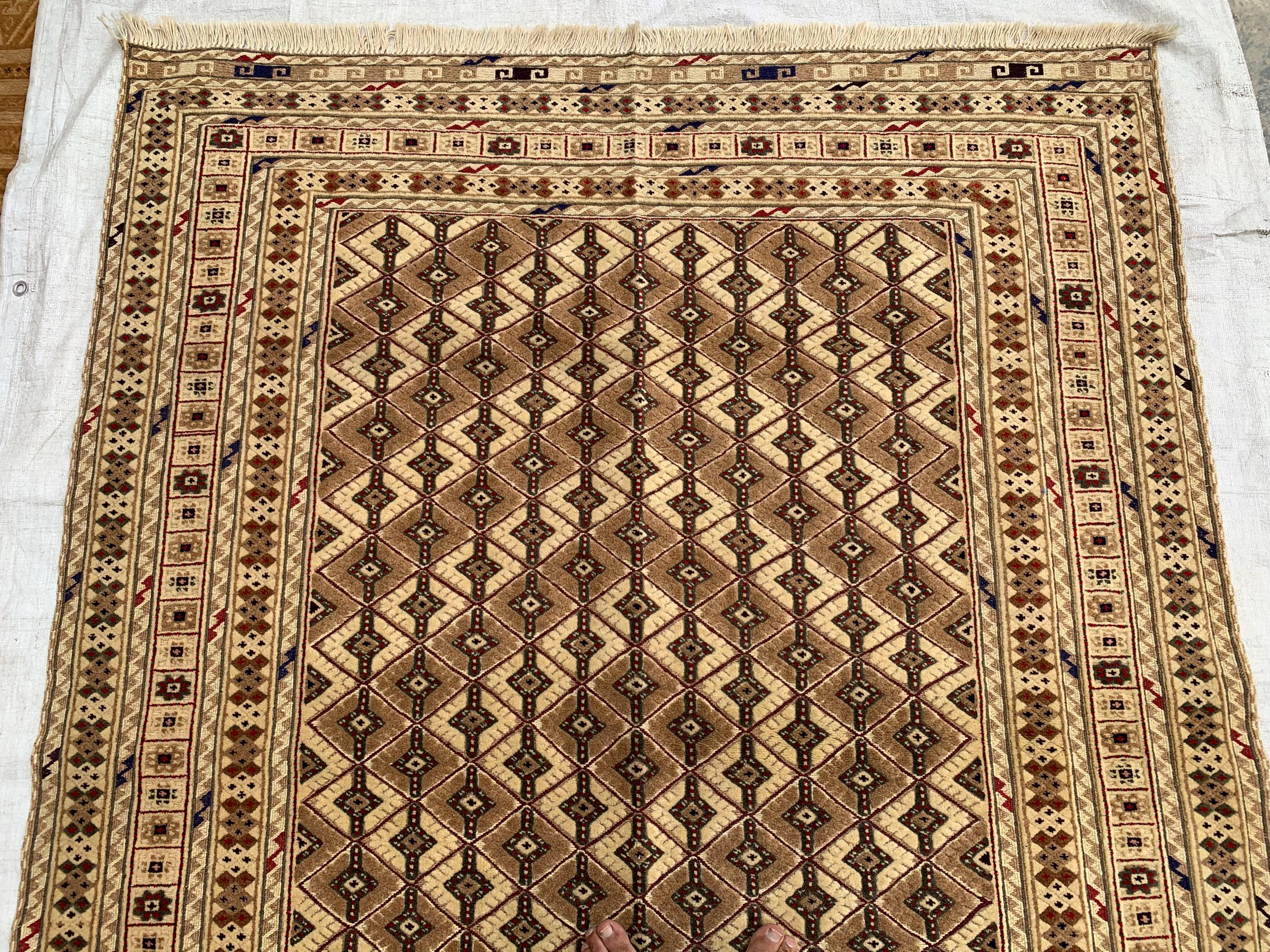 4'9x6'3ft, Herati Kilim Rug – Handmade Flatweave Wool Area Carpet | Persian Tribal Geometric Boho Decor | Large Woven Rug for Living Room
