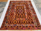 5x6ft, Tribal Kilim Rug – Handmade Wool Flatweave Persian Geometric Carpet | Boho Ethnic Area Rug for Living Room, Entryway or Wall Decor