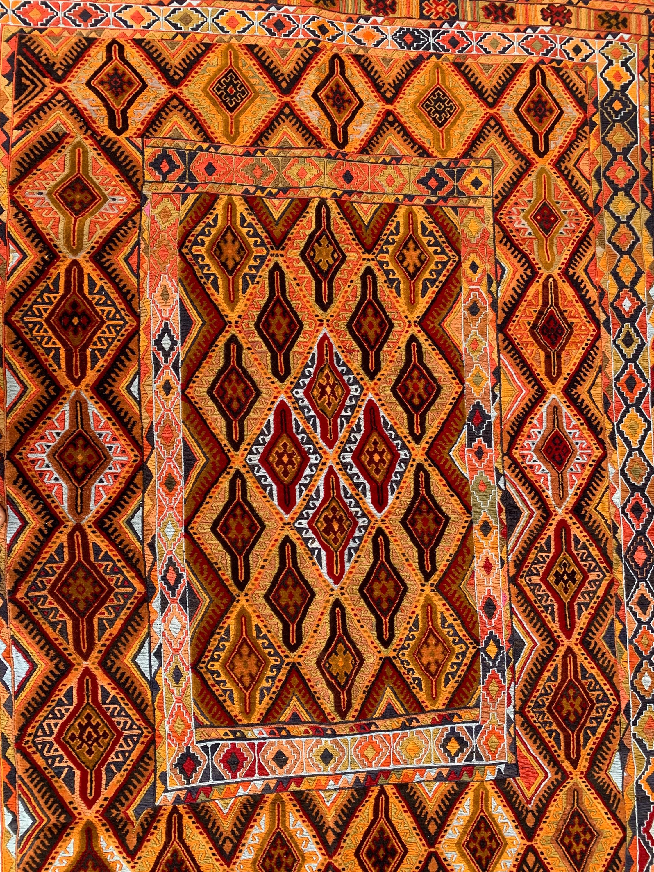 5x6ft, Tribal Kilim Rug – Handmade Wool Flatweave Persian Geometric Carpet | Boho Ethnic Area Rug for Living Room, Entryway or Wall Decor