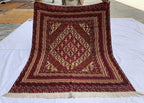Handwoven Tribal Traditional Afghan Rug, 5.4x4.4ft, Turkmen Wool Area Rug, Rug for bedroom, Office, Boho home decor