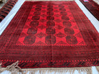 Rare Collector's Piece, Antique Elephant Footprint Rug – 6.9x9.3ft Handwoven Afghan Tribal Carpet, Vintage Wool Oriental Rug 280x204cm