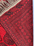 Rare Collector's Piece, Antique Elephant Footprint Rug – 6.9x9.3ft Handwoven Afghan Tribal Carpet, Vintage Wool Oriental Rug 280x204cm