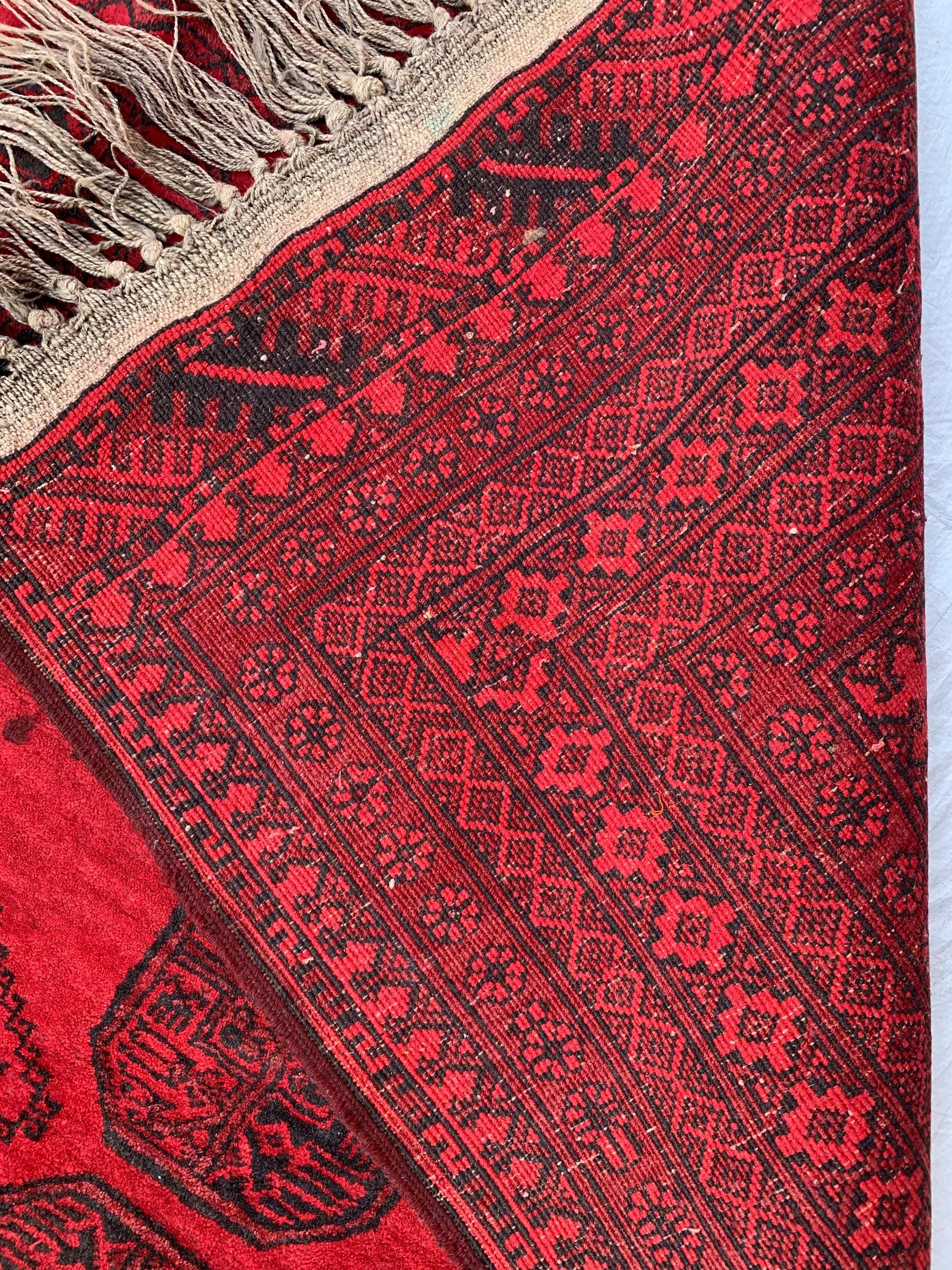 Rare Collector's Piece, Antique Elephant Footprint Rug – 6.9x9.3ft Handwoven Afghan Tribal Carpet, Vintage Wool Oriental Rug 280x204cm