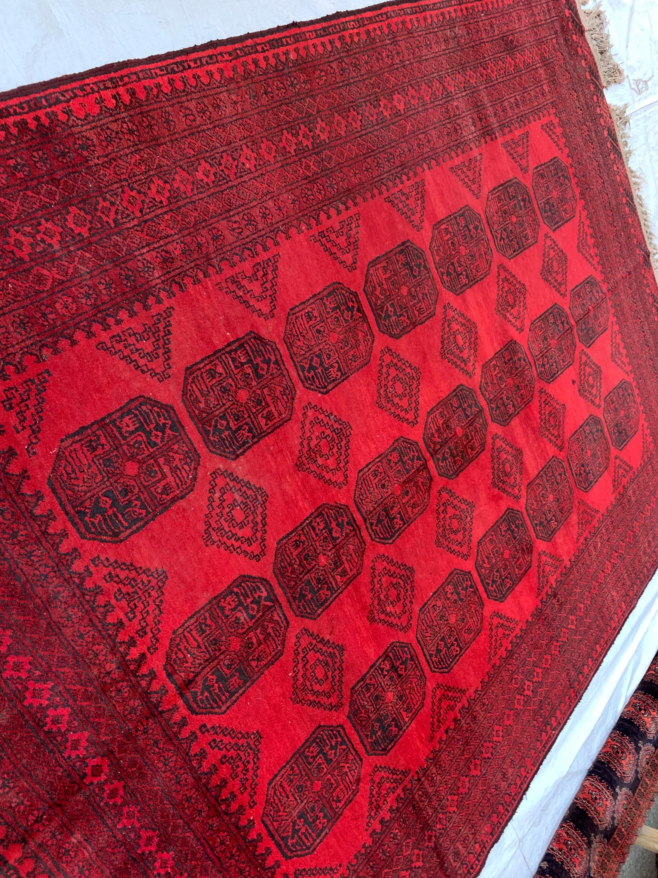 Rare Collector's Piece, Antique Elephant Footprint Rug – 6.9x9.3ft Handwoven Afghan Tribal Carpet, Vintage Wool Oriental Rug 280x204cm