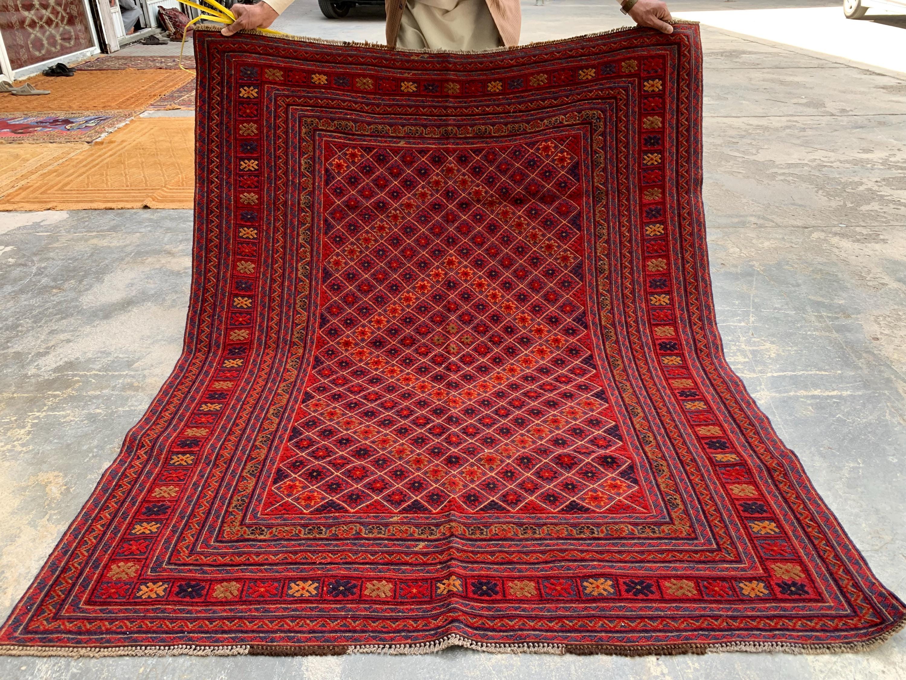 5x6ft, Flatweave Vintage Terracotta Kilim Rug, Turkmen Wool Rug, Afghan Geometric Rug, Living room rug, Bedroom rug, Farmhouse rug 185x150cm