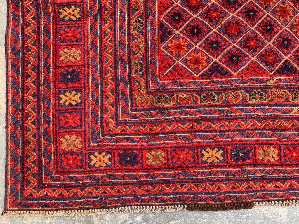 5x6ft, Flatweave Vintage Terracotta Kilim Rug, Turkmen Wool Rug, Afghan Geometric Rug, Living room rug, Bedroom rug, Farmhouse rug 185x150cm