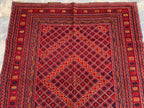 5x6ft, Flatweave Vintage Terracotta Kilim Rug, Turkmen Wool Rug, Afghan Geometric Rug, Living room rug, Bedroom rug, Farmhouse rug 185x150cm