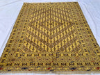 5.4x5ft, Flatweave Golden Yellow Kilim Rug, Turkmen Wool Rug, Afghan Handwoven Rug, Living Room Rug, Bedroom Rug, Farmhouse Rug 167x154 cm
