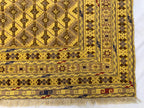 5.4x5ft, Flatweave Golden Yellow Kilim Rug, Turkmen Wool Rug, Afghan Handwoven Rug, Living Room Rug, Bedroom Rug, Farmhouse Rug 167x154 cm