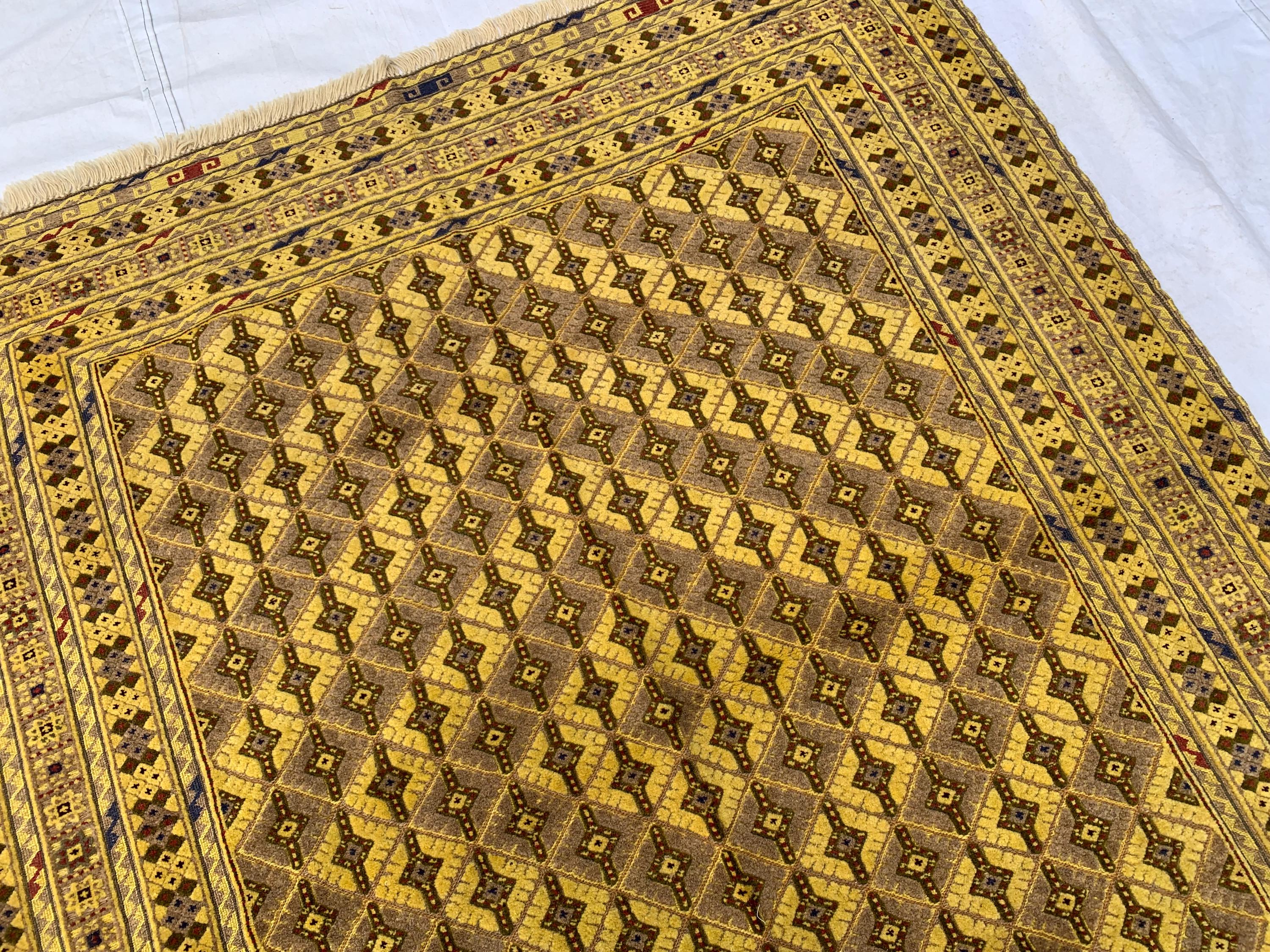 5.4x5ft, Flatweave Golden Yellow Kilim Rug, Turkmen Wool Rug, Afghan Handwoven Rug, Living Room Rug, Bedroom Rug, Farmhouse Rug 167x154 cm