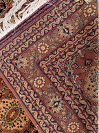 7x10ft Handmade Beljik Mazar Rug –Rust & Beige Afghan Wool Carpet, Tribal Geometric Pattern, High-Quality Area Rug for Living Room or Office