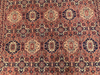 7x10ft Handmade Beljik Mazar Rug –Rust & Beige Afghan Wool Carpet, Tribal Geometric Pattern, High-Quality Area Rug for Living Room or Office