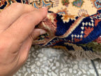 4x4ft, Multicolor Square Mazari Rug –Turkmen Handmade Afghan Wool Area Carpet, Tribal Pattern, Small Room or Entryway Accent Rug 131x131cm