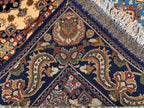 4x4ft, Multicolor Square Mazari Rug –Turkmen Handmade Afghan Wool Area Carpet, Tribal Pattern, Small Room or Entryway Accent Rug 131x131cm