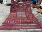 7x9ft, Kilim Rug –Turkmen Handwoven Wool Area Rug – Boho Tribal Geometric Carpet– Afghan Flatweave Rug – Large Living Room Decor 278x186 cm