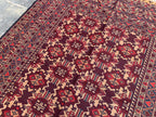 7x9ft, Vintage Afghan Kilim Rug – Handwoven Wool Tribal Carpet – Red Geometric Flatweave – Large Boho Area Rug – Ethnic Living Room Decor