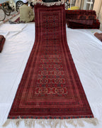 Vintage Waziri Runner Rug 10x2.9 – Hand-Knotted Tribal Hallway Rug, Boho Wool Carpet, Persian Style Narrow Runner Collectible rug, 304x82cm