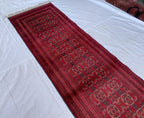 Vintage Waziri Runner Rug 10x2.9 – Hand-Knotted Tribal Hallway Rug, Boho Wool Carpet, Persian Style Narrow Runner Collectible rug, 304x82cm