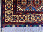 Handmade Runner Rug 12.10 x 3 | Custom Wool & Cotton Rug |Multicolor Unique Area Runner for Hallway, Living Room, or Entryway 391x90cm