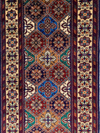Handmade Runner Rug 12.10 x 3 | Custom Wool & Cotton Rug |Multicolor Unique Area Runner for Hallway, Living Room, or Entryway 391x90cm