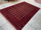 Vintage Turkmen Patnus Gul Rug 9.10x6.6 | Authentic Handwoven Wool Carpet | Traditional Tribal Design | Classic Decorative Rug, Bedroom Rug