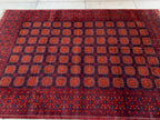 Vintage Turkmen Patnus Gul Rug 9.10x6.6 | Authentic Handwoven Wool Carpet | Traditional Tribal Design | Classic Decorative Rug, Bedroom Rug