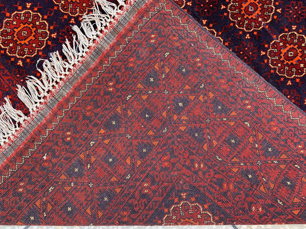 Vintage Turkmen Patnus Gul Rug 9.10x6.6 | Authentic Handwoven Wool Carpet | Traditional Tribal Design | Classic Decorative Rug, Bedroom Rug