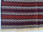 Antique Kilim Rug 6.2x3.11ft –Handmade Wool Tribal Carpet, Grey and Red Vintage Runner, Persian Boho Decor, Rustic Area Rug, Collectible Rug