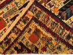 Pictorial Vintage Rug 5.6x4.1 ft – Handmade Wool Animal Scene Carpet, Tribal Wall Hanging, Persian Boho Decor, Rustic Art Rug, Farmhouse rug