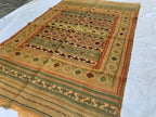 80-Year-Old Vintage Herati Kilim Rug 5.5x3.8 ft | Antique Afghan Flatweave | Collectible Tribal Carpet | Boho Area Rug or Farmhouse rug