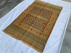 80-Year-Old Vintage Herati Kilim Rug 5.5x3.8 ft | Antique Afghan Flatweave | Collectible Tribal Carpet | Boho Area Rug or Farmhouse rug
