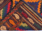 Vintage Afghan Kilim Rug 5'1" x 4'7" – Handmade Wool Flatweave – Multicolor Tribal Geometric Area Rug – Boho Carpet for Kitchen or Bedroom