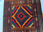 Vintage Afghan Kilim Rug 5'1" x 4'7" – Handmade Wool Flatweave – Multicolor Tribal Geometric Area Rug – Boho Carpet for Kitchen or Bedroom