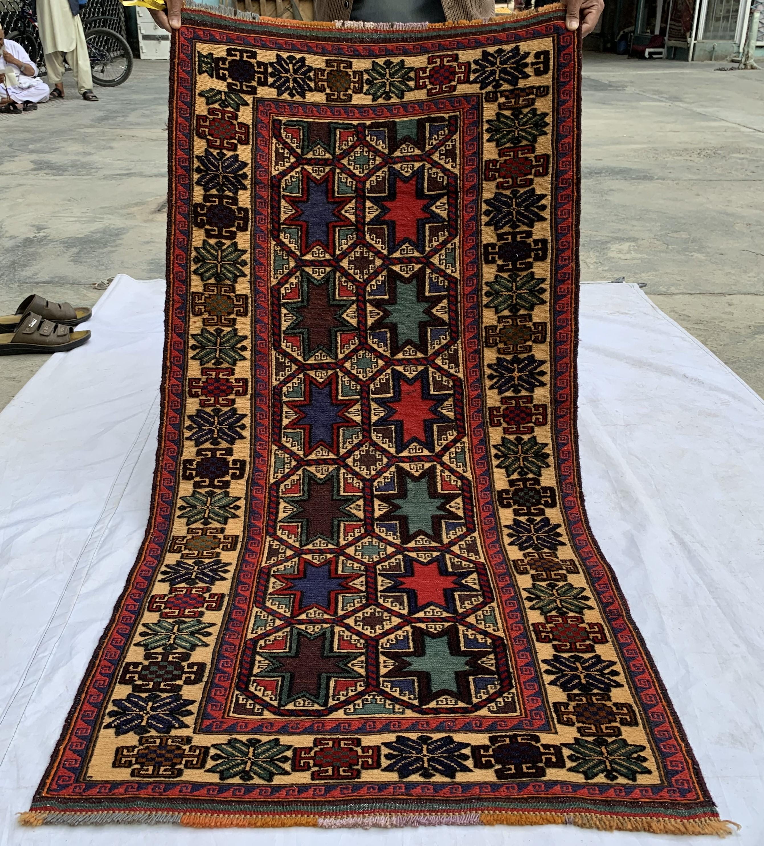 Vintage Kilim Rug 5x3 | Handwoven Tribal Runner | Geometric Boho Rug | Oriental Wool Carpet | Rustic Entryway Decor, Collectible Antique Rug