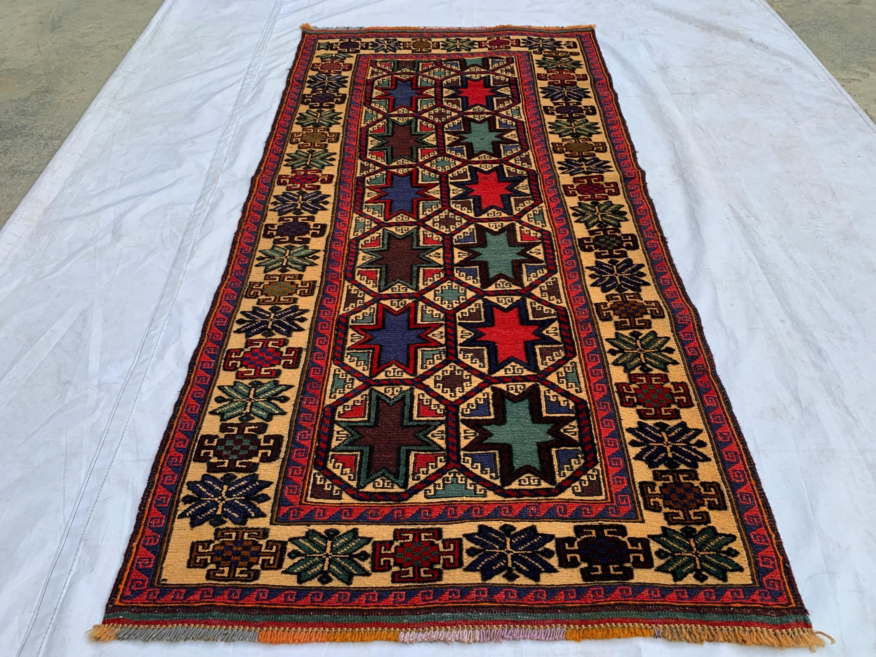 Vintage Kilim Rug 5x3 | Handwoven Tribal Runner | Geometric Boho Rug | Oriental Wool Carpet | Rustic Entryway Decor, Collectible Antique Rug