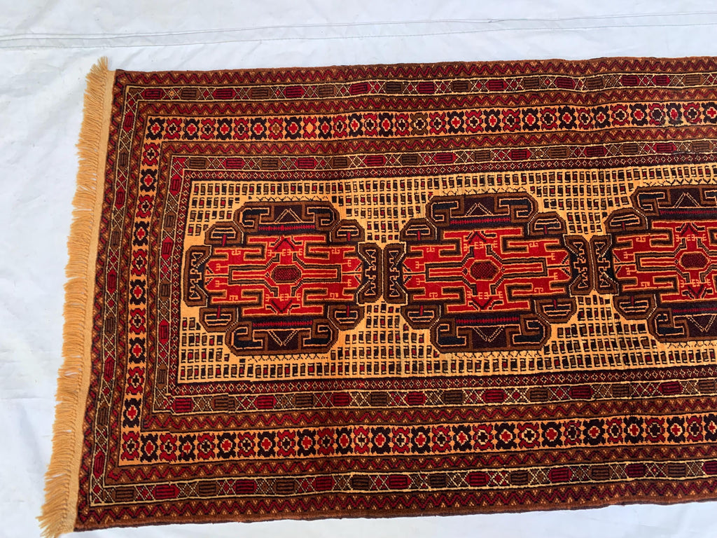 2'9x6'10ft, Vintage Kurki Hallway Runner Rug – Handwoven Tribal Wool Rug, Narrow Boho Runner, Rustic Entryway Carpet, Oriental Area Rug