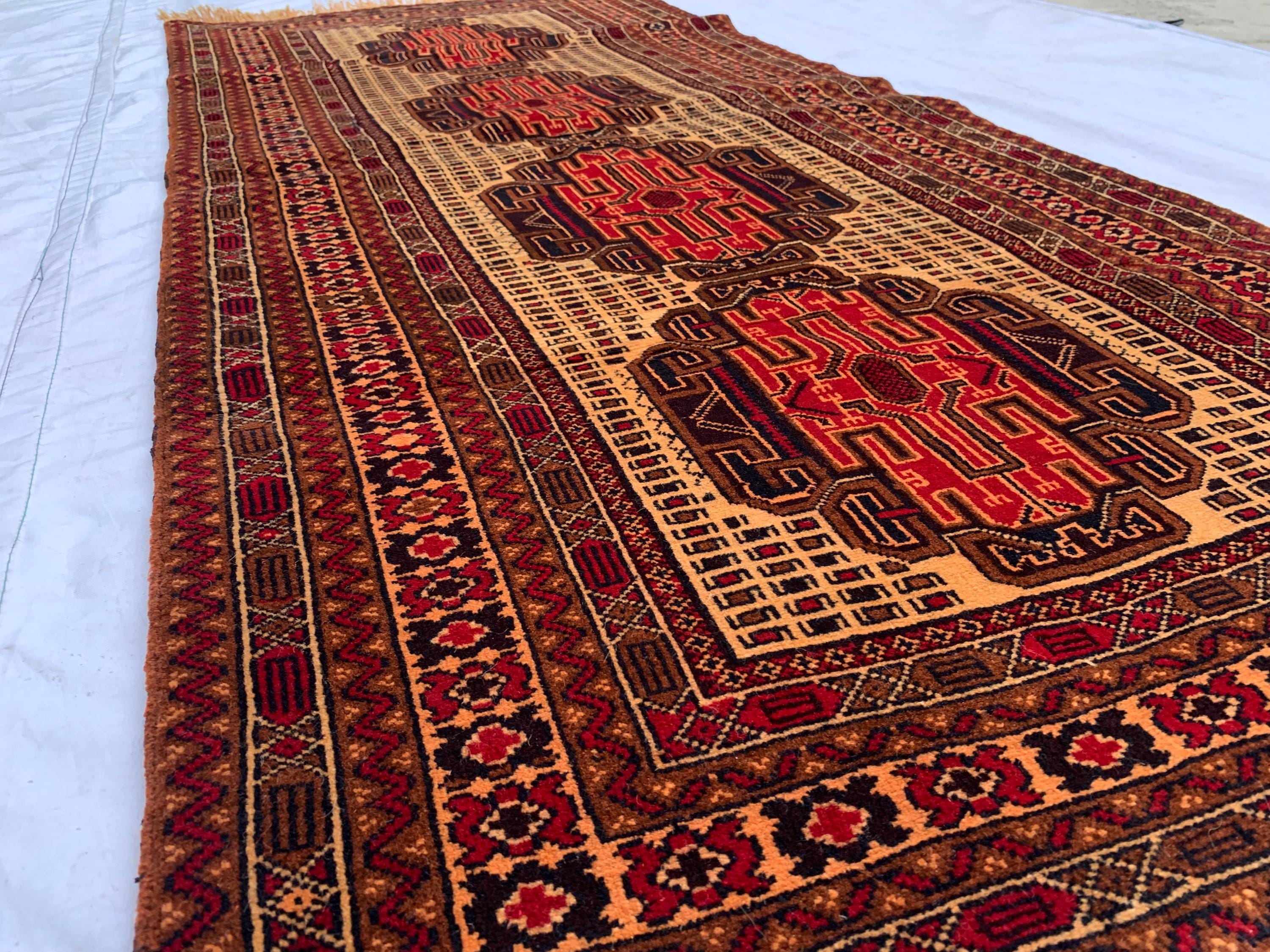 2'9x6'10ft, Vintage Kurki Hallway Runner Rug – Handwoven Tribal Wool Rug, Narrow Boho Runner, Rustic Entryway Carpet, Oriental Area Rug