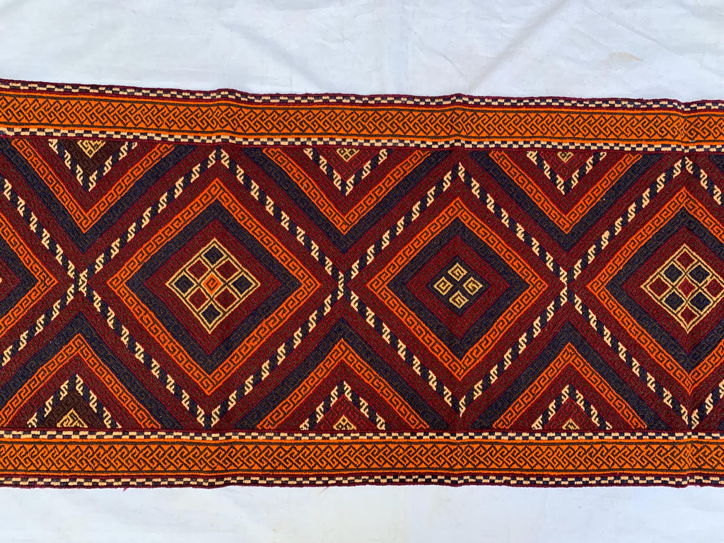 2'1x7'4ft, Vintage Kilim Runner Rug – Handwoven Wool Hallway Rug, Narrow Boho Runner, Rustic Turkish Carpet, Tribal Area Rug, Kitchen Rug