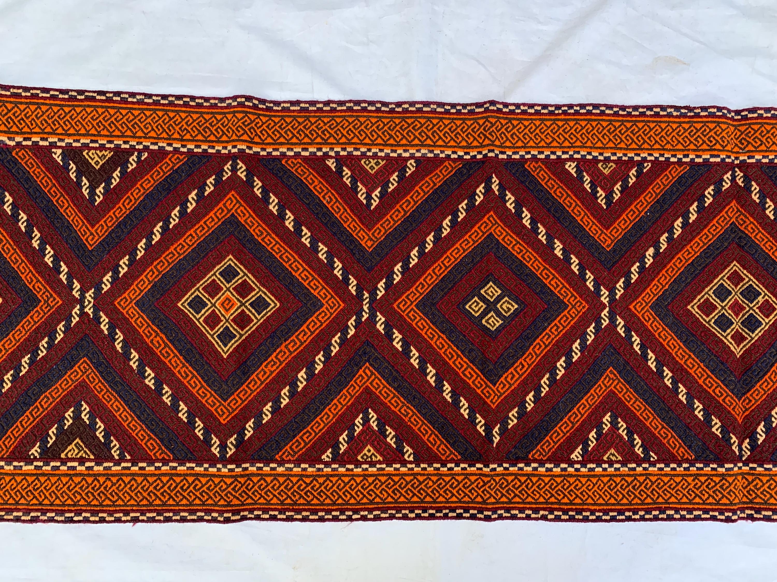 2'1x7'4ft, Vintage Kilim Runner Rug – Handwoven Wool Hallway Rug, Narrow Boho Runner, Rustic Turkish Carpet, Tribal Area Rug, Kitchen Rug