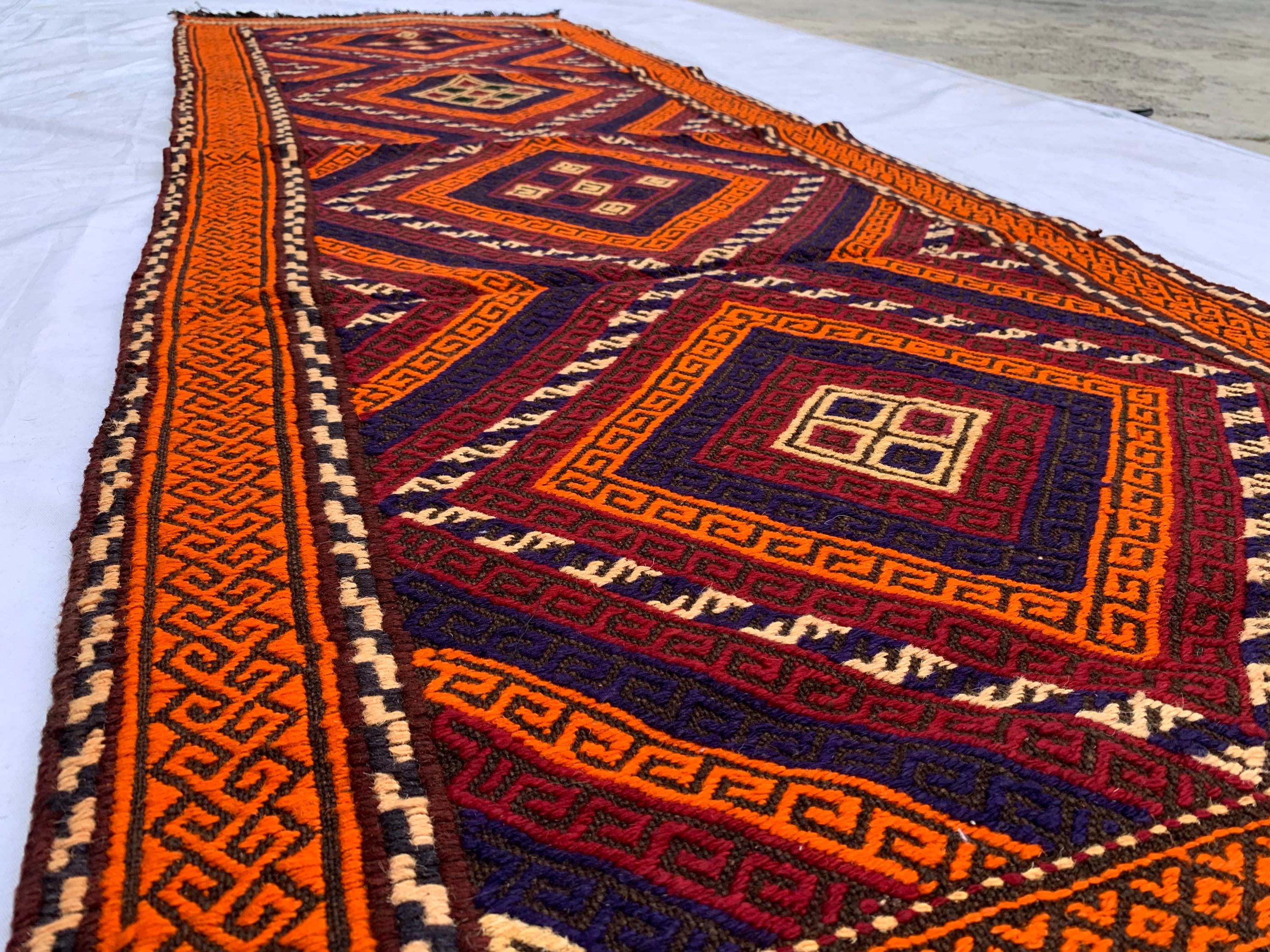 2'1x7'4ft, Vintage Kilim Runner Rug – Handwoven Wool Hallway Rug, Narrow Boho Runner, Rustic Turkish Carpet, Tribal Area Rug, Kitchen Rug