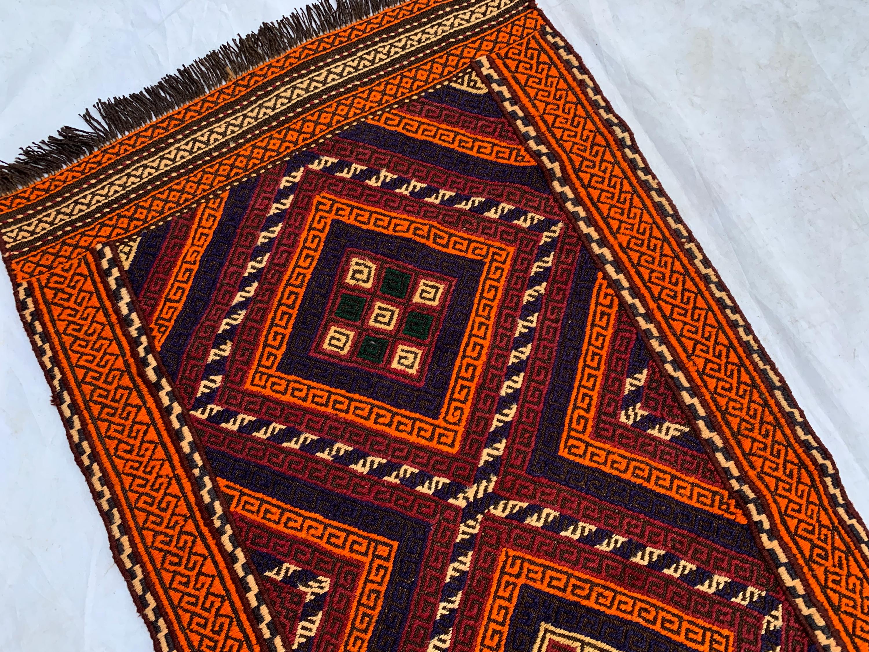 2'1x7'4ft, Vintage Kilim Runner Rug – Handwoven Wool Hallway Rug, Narrow Boho Runner, Rustic Turkish Carpet, Tribal Area Rug, Kitchen Rug