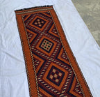 2'1x7'4ft, Vintage Kilim Runner Rug – Handwoven Wool Hallway Rug, Narrow Boho Runner, Rustic Turkish Carpet, Tribal Area Rug, Kitchen Rug
