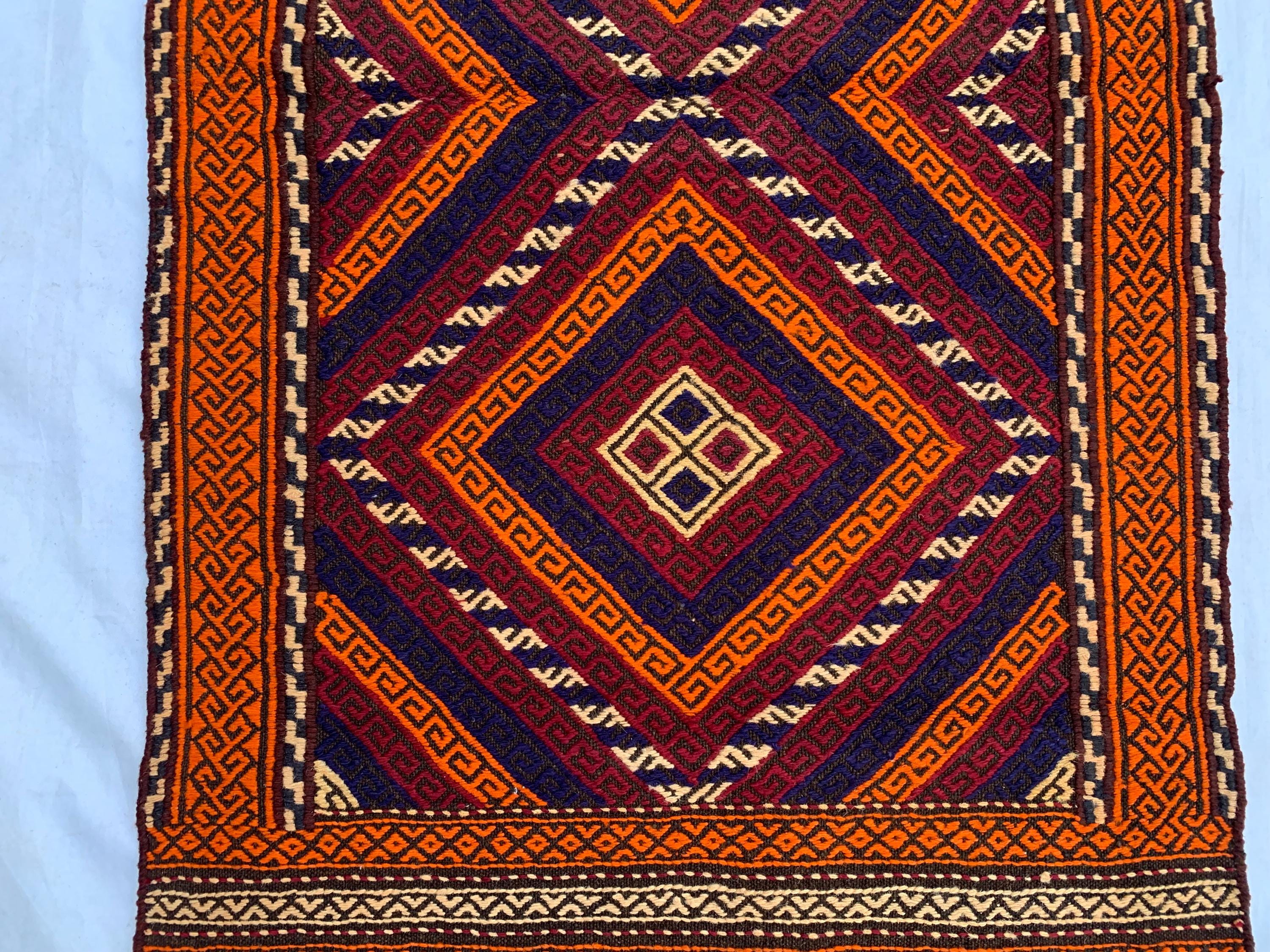 2'1x7'4ft, Vintage Kilim Runner Rug – Handwoven Wool Hallway Rug, Narrow Boho Runner, Rustic Turkish Carpet, Tribal Area Rug, Kitchen Rug