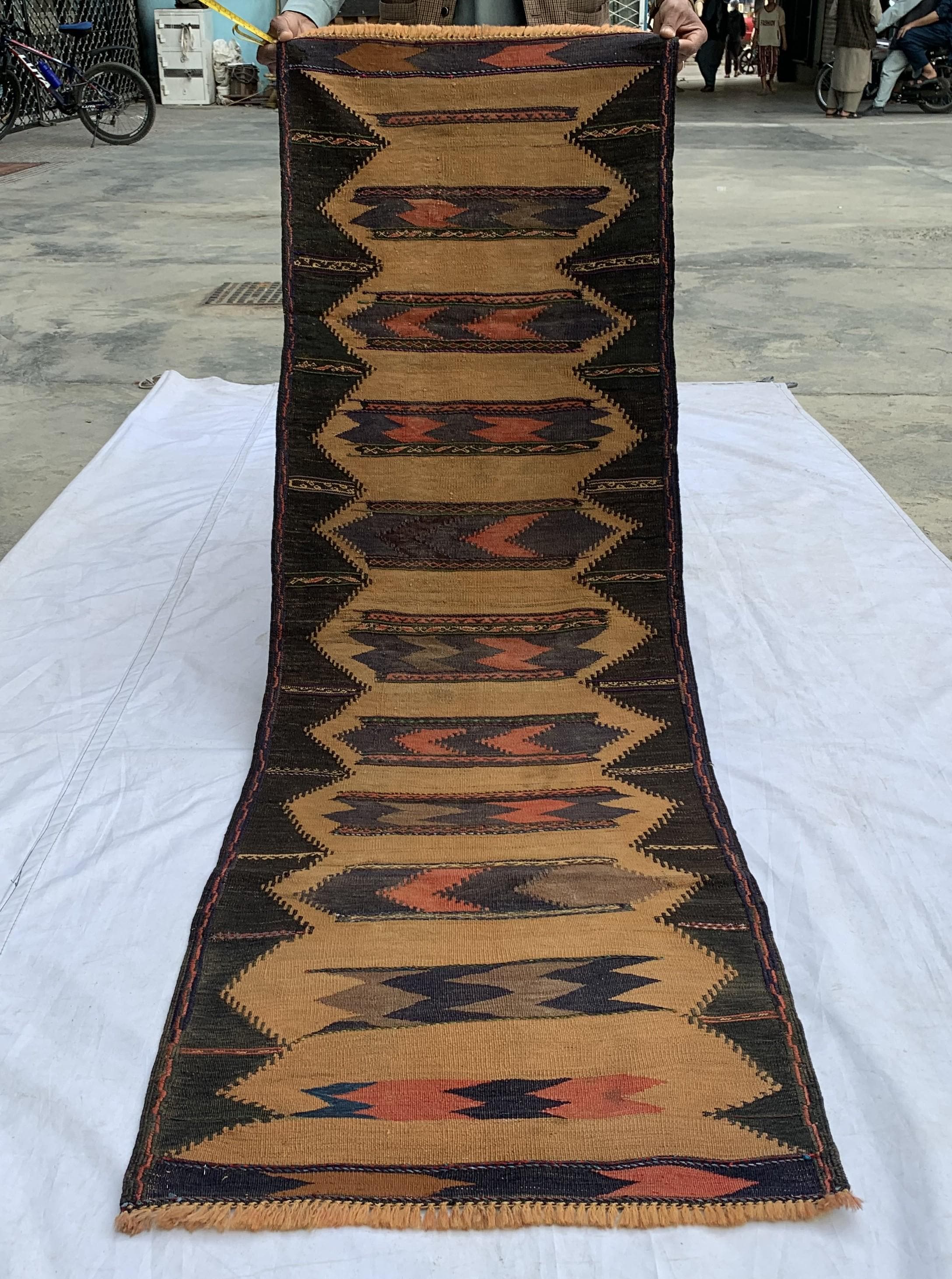 Vintage Kilim Runner Rug 2'1x6'5ft – Handwoven Wool Hallway Runner, Boho Tribal Carpet, Rustic Afghan Narrow Rug, Ethnic Area Decor