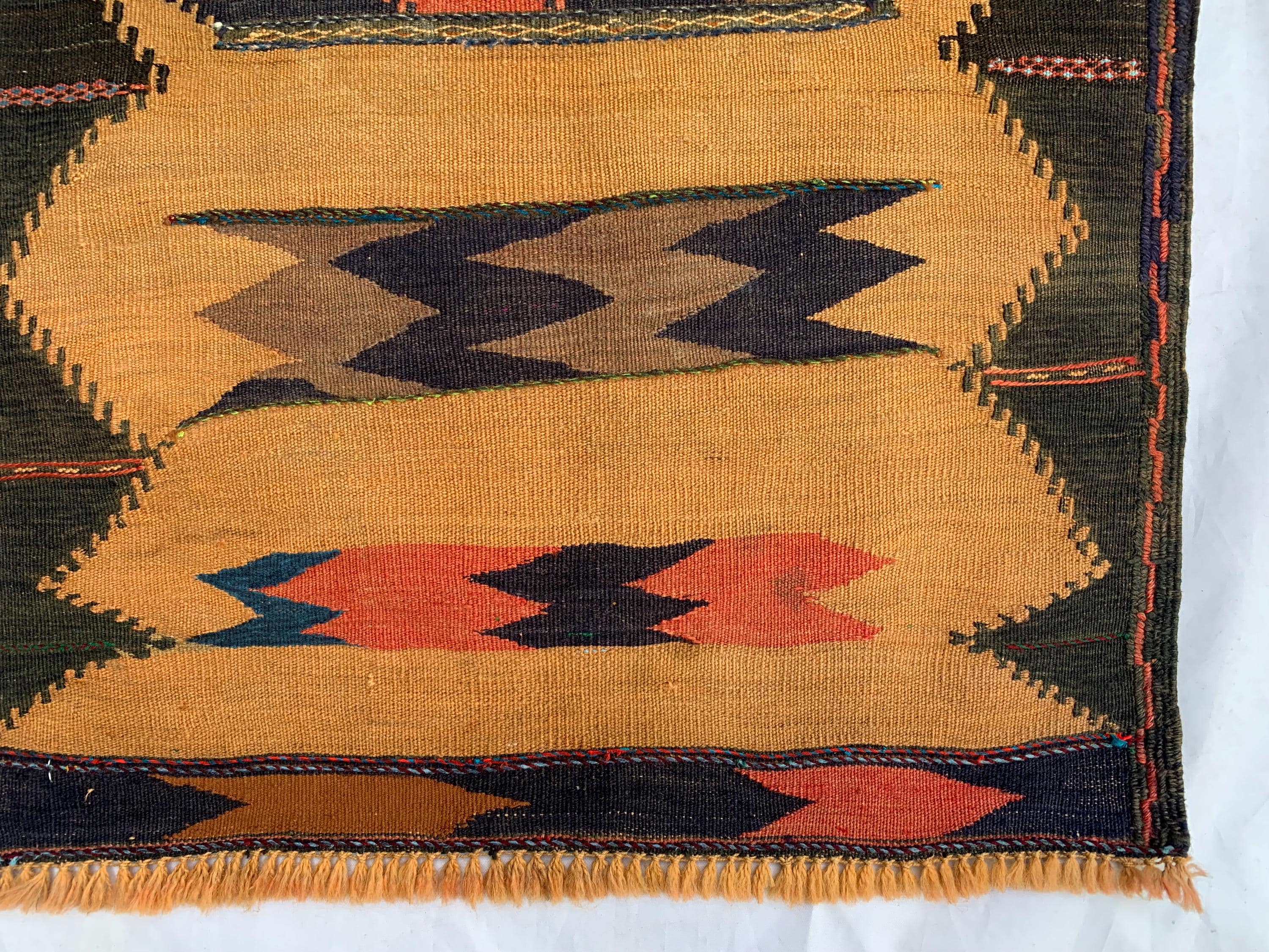 Vintage Kilim Runner Rug 2'1x6'5ft – Handwoven Wool Hallway Runner, Boho Tribal Carpet, Rustic Afghan Narrow Rug, Ethnic Area Decor